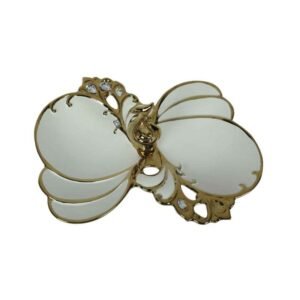 Decorative Appetizer Serving Dish - Golden & White