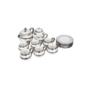 15 Pcs Tea Set - White & Silver