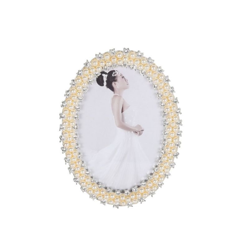 Bejeweled Photo Frame – Cream