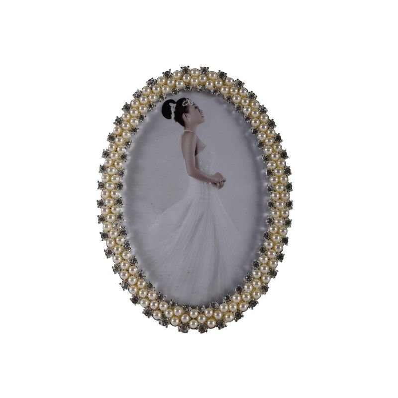 Oval Shaped Picture Frame – White – 4R