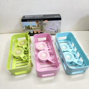 1Pcs Plastic Suction Cup Bathroom Corner Storage Rack Organizer Toilet Bathroom Shower Shelf Storage - Multicolor