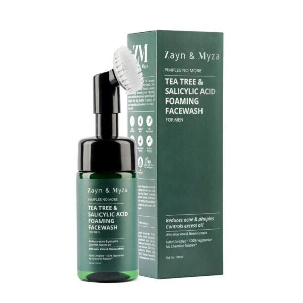 Zayn & Myza Foaming Face Wash (100ml) - Tea Tree & Salicylic Acid (for Men)