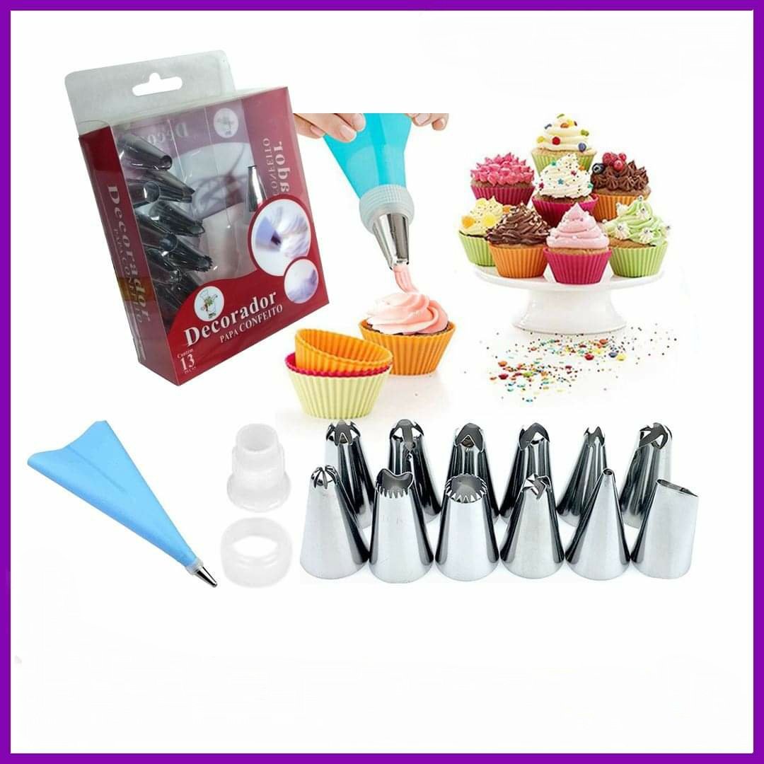 Reusable & Washable 12 Piece Cake Decorating Steel Nozzles