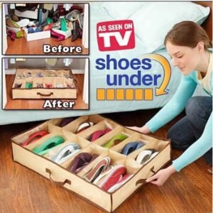 Shoe Box Organizer 12 Pairs Fabric Storage Holder - Shoe Rack