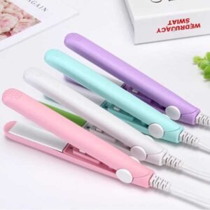 Portable Mini Hair Curl Straightener Flat Iron Perm Splint Ceramic Travel