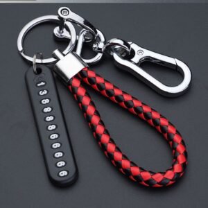 Anti-lost Car Bicycle Keychain Phone Number Card Keyring Phone Number Plate Lock Key Ring Auto Vehicle Key Chain Car Accessories