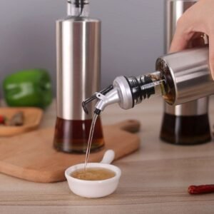 Stainless Steel Glass Oil Can Oil Pot 300ml / 500ml
