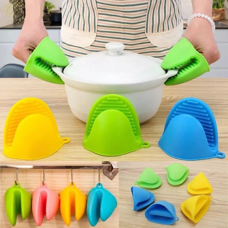 2 Pcs Grip Pot Holder Silicone Gloves