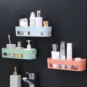 Bathroom Storage Basket Sundries Holder Kitchen Shelf Rack Organizer with Sucker
