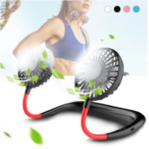 Mini USB Portable Fan Hands-free Neck Fan Rechargeable Portable Small Sports Fan 2000mAWorktableAir Conditioner cooler
