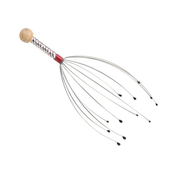 Stainless Steel Octopus Scalp Hair Stimulator Stress Relief Relax Head Massager - SILVER
