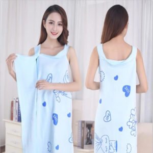 Bathroom Women Bath Towels Wearable Towel Dress Beach Adults Bath Gown SPA Sling Robes Home Nightwear Microfiber Women Bathrobe