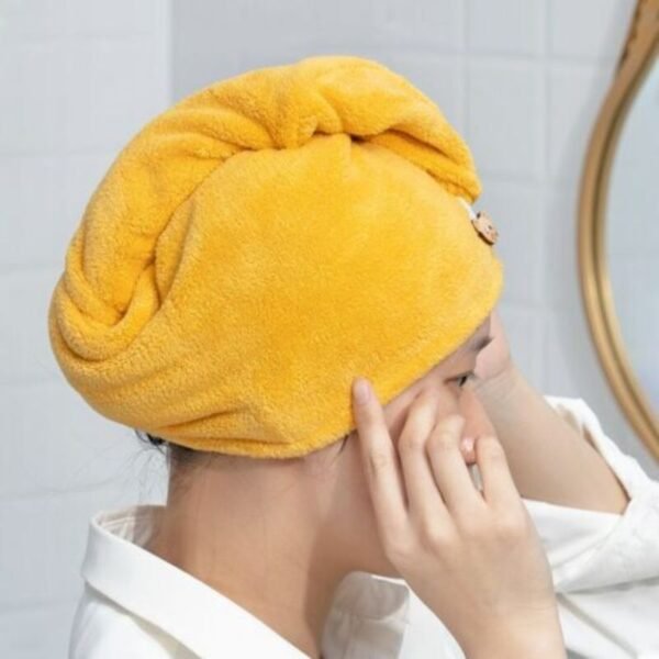 Hair Drying Towel Hat Cap Bathroom Microfiber Super Absorption Turban Dry Cotton