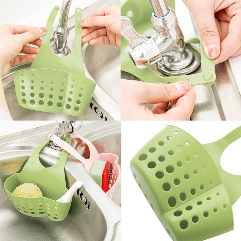 Useful Suction Cup Kitchen Sponge Drain Holder PP Rubber Shelf for Toilet Soap Organizer Sponge Storage Rack Basket for Washing Clothes Tools