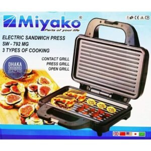 Miyako Large Size Electric Sandwich Maker/sandwich Press/Sub-Sandwich Maker (BLACK) SW-297/SW-792