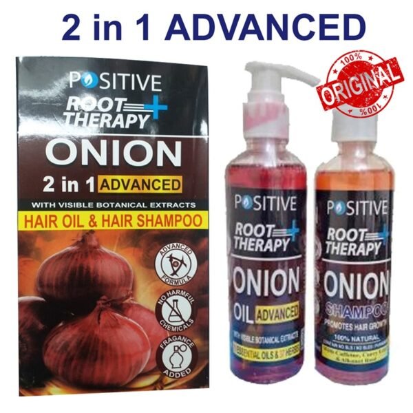 2 in 1 Positive Root Therapy plus Advanced Red Onion Oil+Sampoo