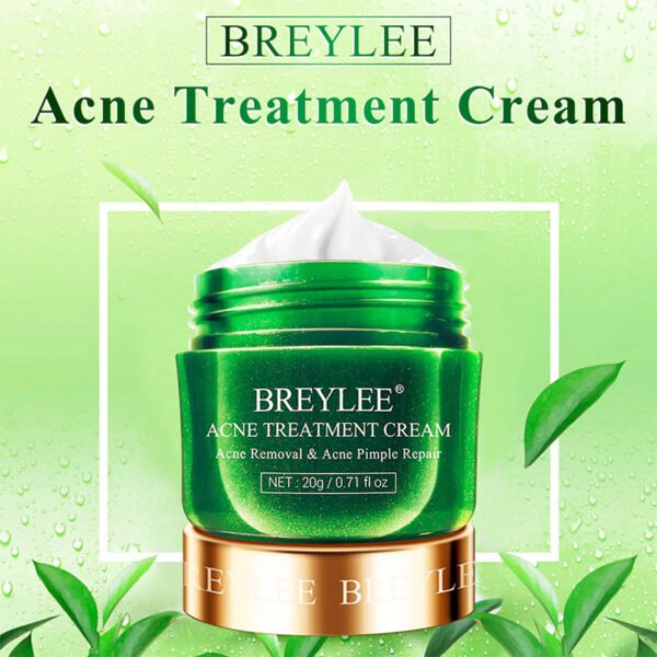 BREYLEE Acne Treatment Cream Anti Acne Face Cream Pimple Removal Spots Oil Control Shrink Pores Moisturizing Skin Care Serum 20g