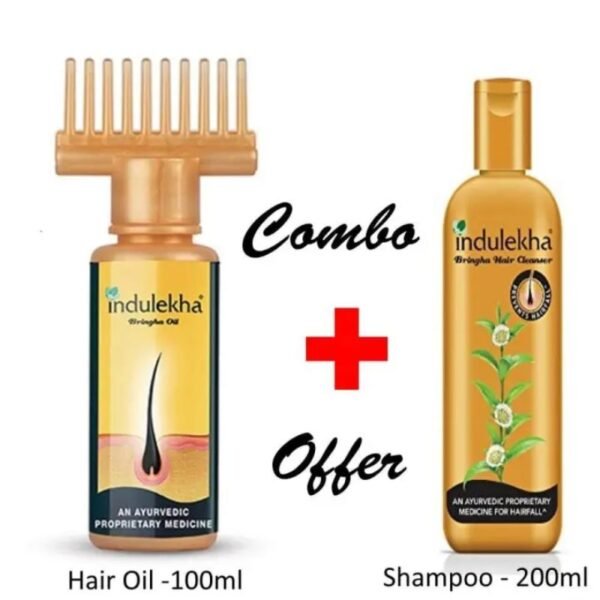 Indulekha Bringha Hair Treatment - Oil 100ml + Shampoo 200ml ( COMBO OFFER SET 2 )