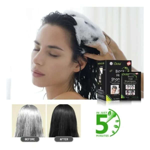 Black Hair Shampoo for Men - 25ml x 10 Pcs