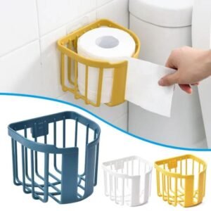 Toilet Paper Shelf Bathroom Kitchen Tissue Box Wall-Mounted Sticky Paper Storage Box Toilet Paper Holder Roll Paper
