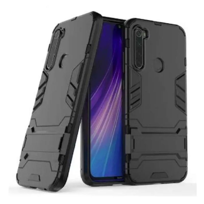 Armor Case For Redmi Note 8 Shockproof Back Case With Stand – Black – Phone – Camera